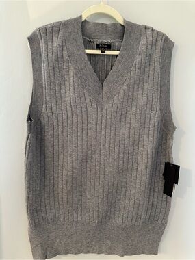 City Studio NWT Gray Ribbed Knit V-Neck Sweater Vest Pullover Sleeveless XXL